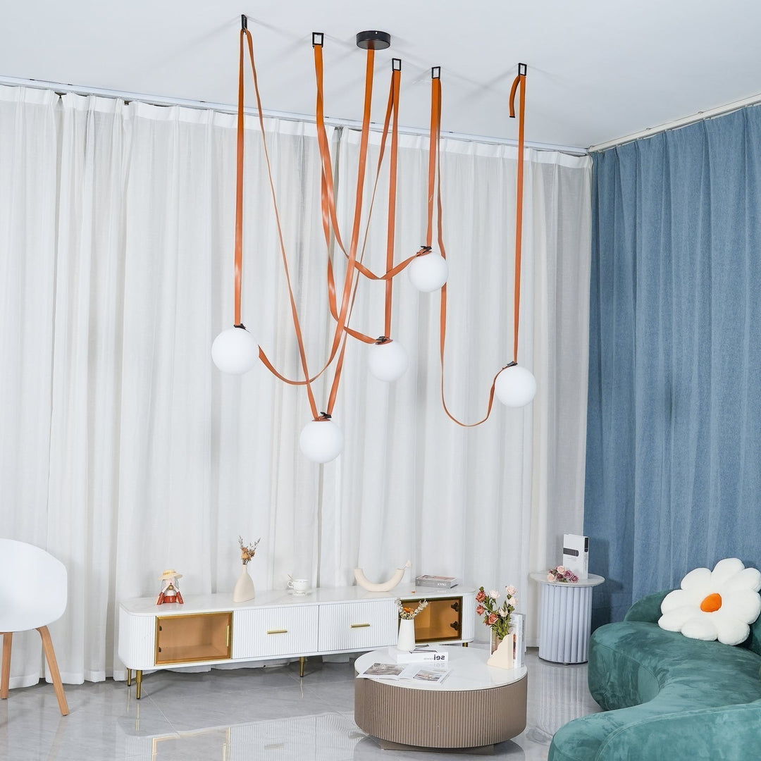 Lustra Suspension en Cuir et Verre - Neutralighting