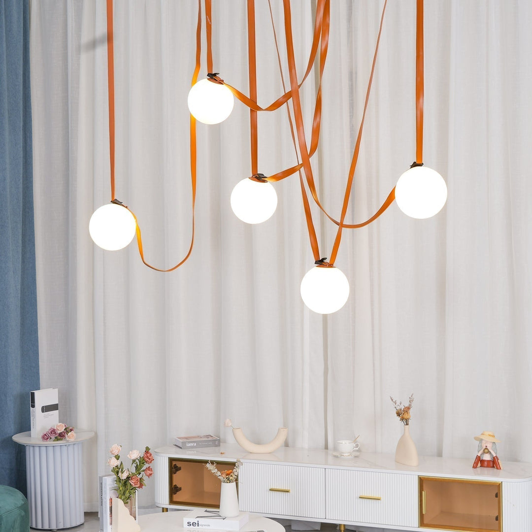 Lustra Suspension en Cuir et Verre - Neutralighting