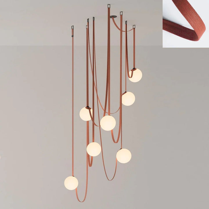 Lustra Suspension en Cuir et Verre - Neutralighting