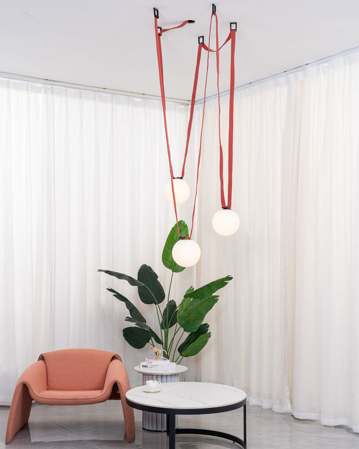 Lustra Suspension en Cuir et Verre - Neutralighting