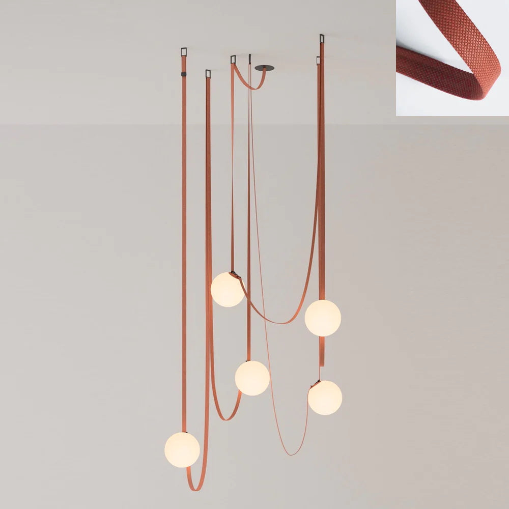 Lustra Suspension en Cuir et Verre - Neutralighting
