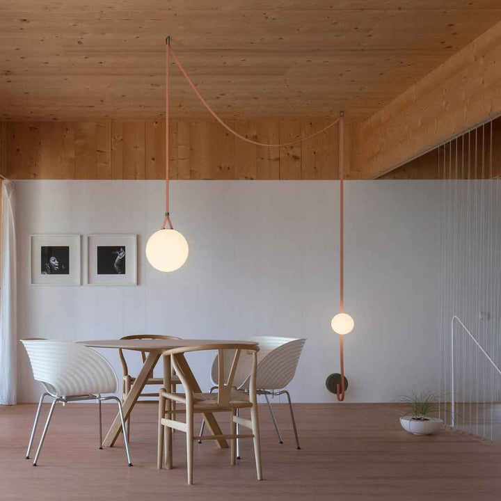 Lustra Suspension en Cuir et Verre - Neutralighting