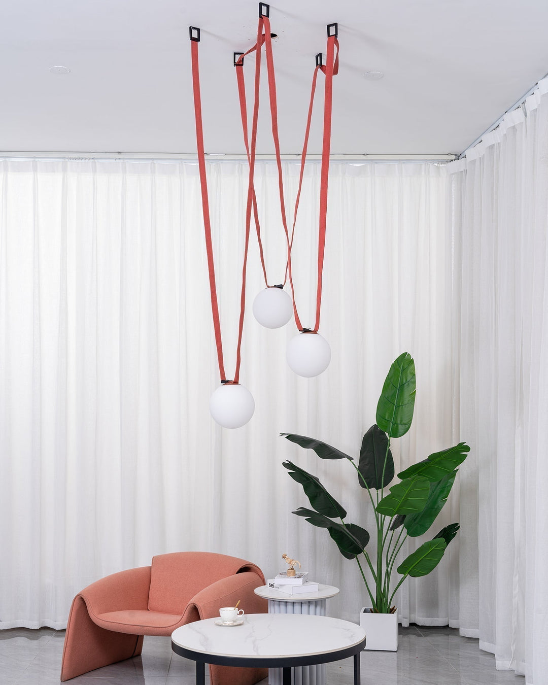 Lustra Suspension en Cuir et Verre - Neutralighting