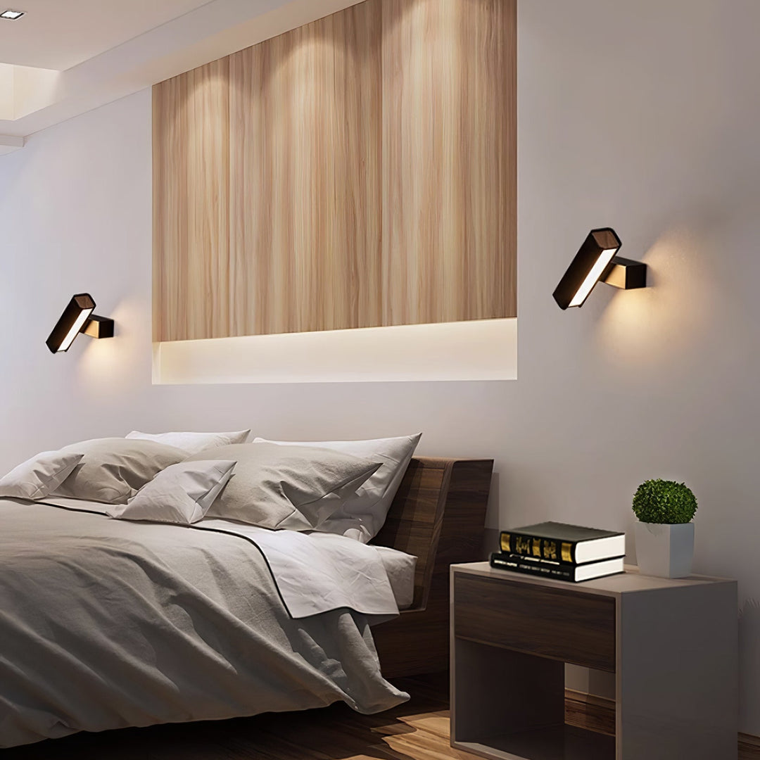 Olvynora Applique Murale Bois Minimaliste Rotative - Neutralighting