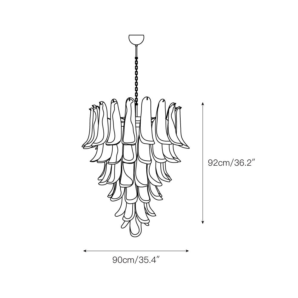 Alsorisra Lustre Postmoderne de Luxe en Verre Pétale - Neutralighting