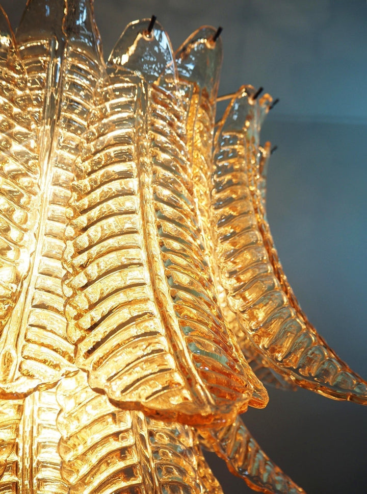 Aurora Lustre Ambre Feuille Verre Superposé Vénitien Élégance - Neutralighting