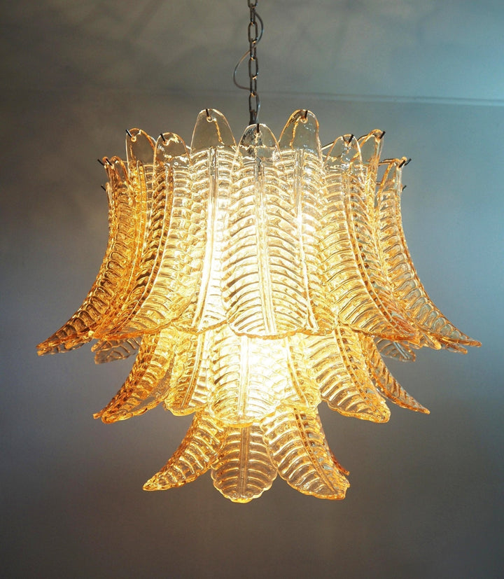 Aurora Lustre Ambre Feuille Verre Superposé Vénitien Élégance - Neutralighting