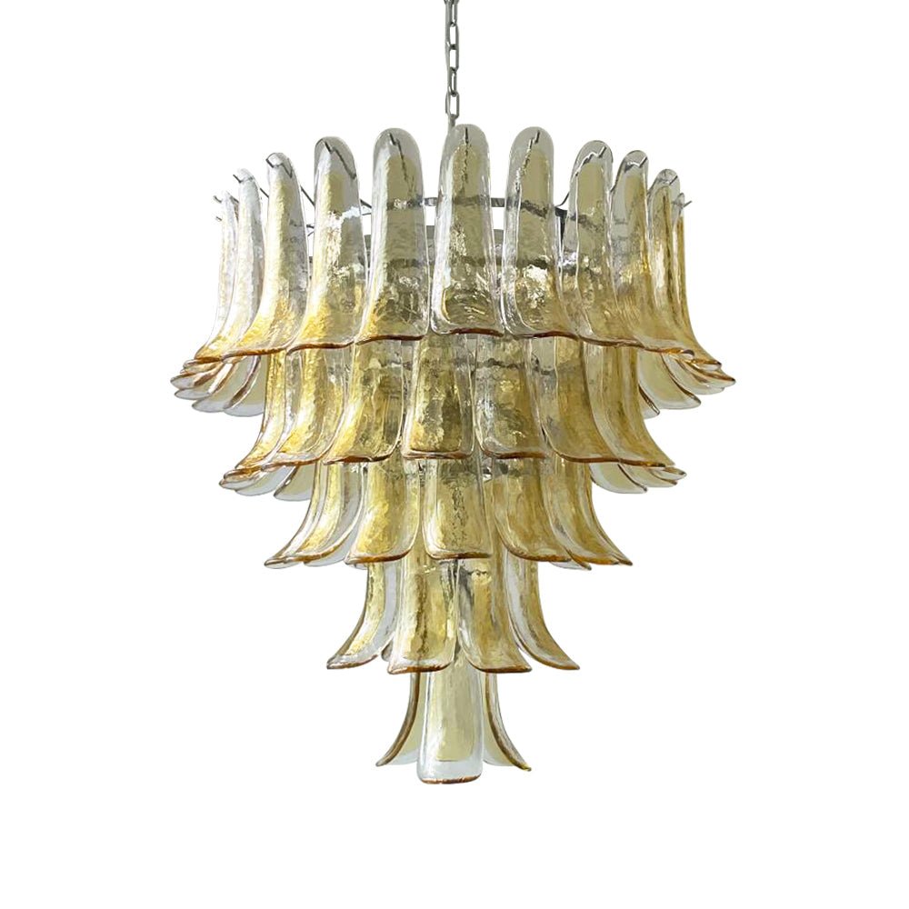 Aurora Chandelier en Verre Murano Pétales Ambre - Neutralighting