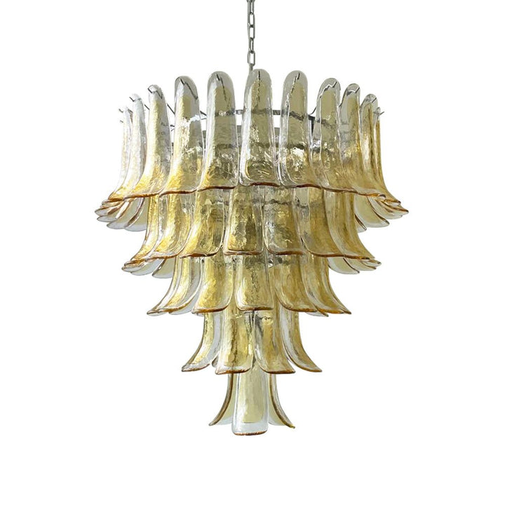 Aurora Chandelier en Verre Murano Pétales Ambre - Neutralighting