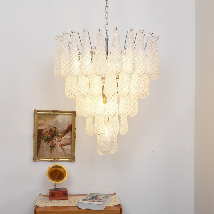 Aurora Lustre Transparent Murano Verre Goutte Rosée Superposé - Neutralighting