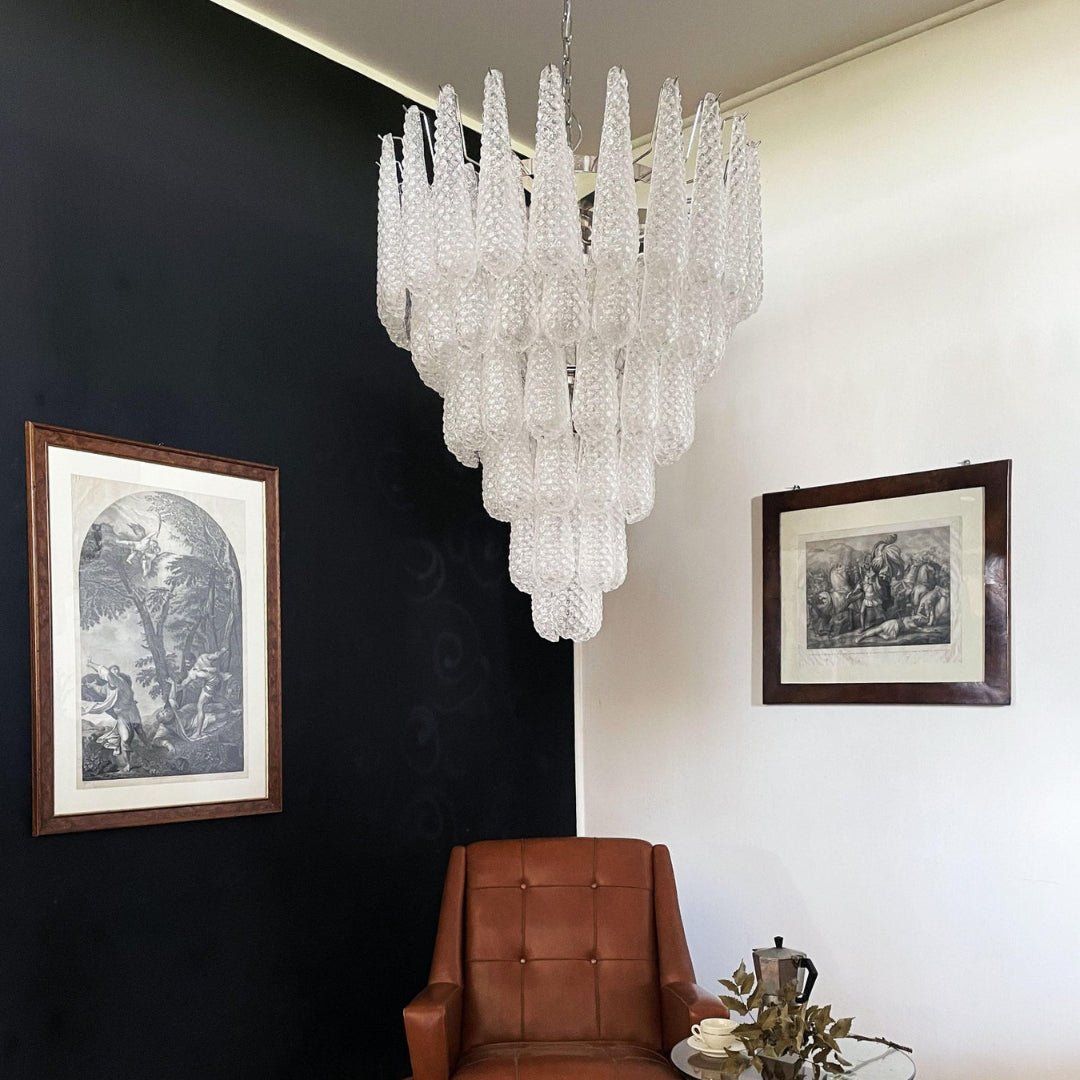 Aurora Lustre Transparent Murano Verre Goutte Rosée Superposé - Neutralighting