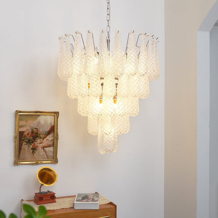 Aurora Lustre Transparent Murano Verre Goutte Rosée Superposé - Neutralighting