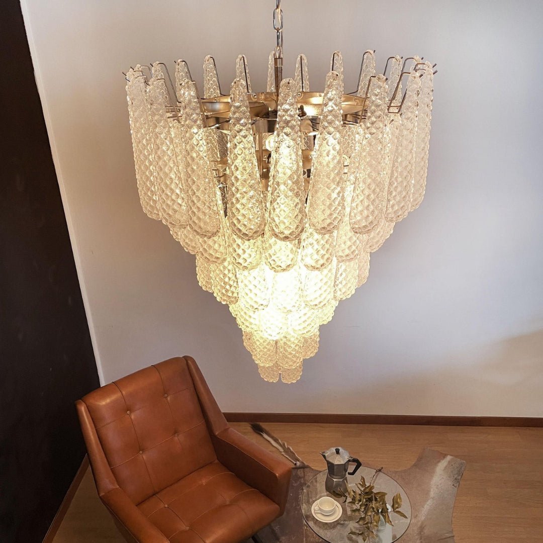 Aurora Lustre Transparent Murano Verre Goutte Rosée Superposé - Neutralighting