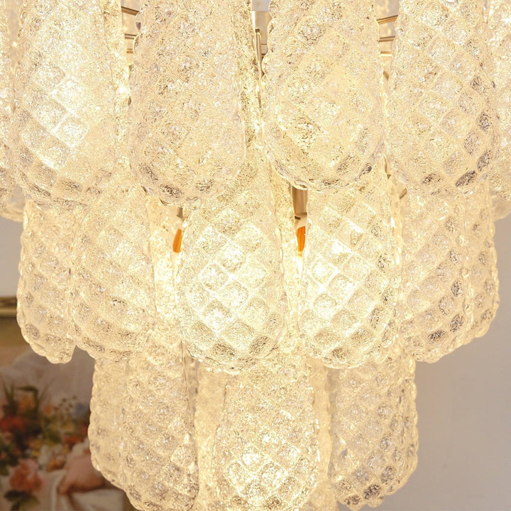 Aurora Lustre Transparent Murano Verre Goutte Rosée Superposé - Neutralighting