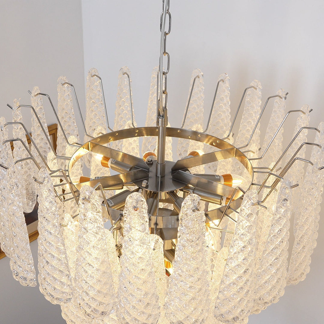 Aurora Lustre Transparent Murano Verre Goutte Rosée Superposé - Neutralighting