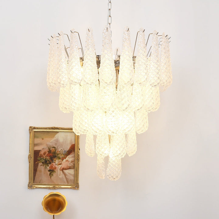 Aurora Lustre Transparent Murano Verre Goutte Rosée Superposé - Neutralighting
