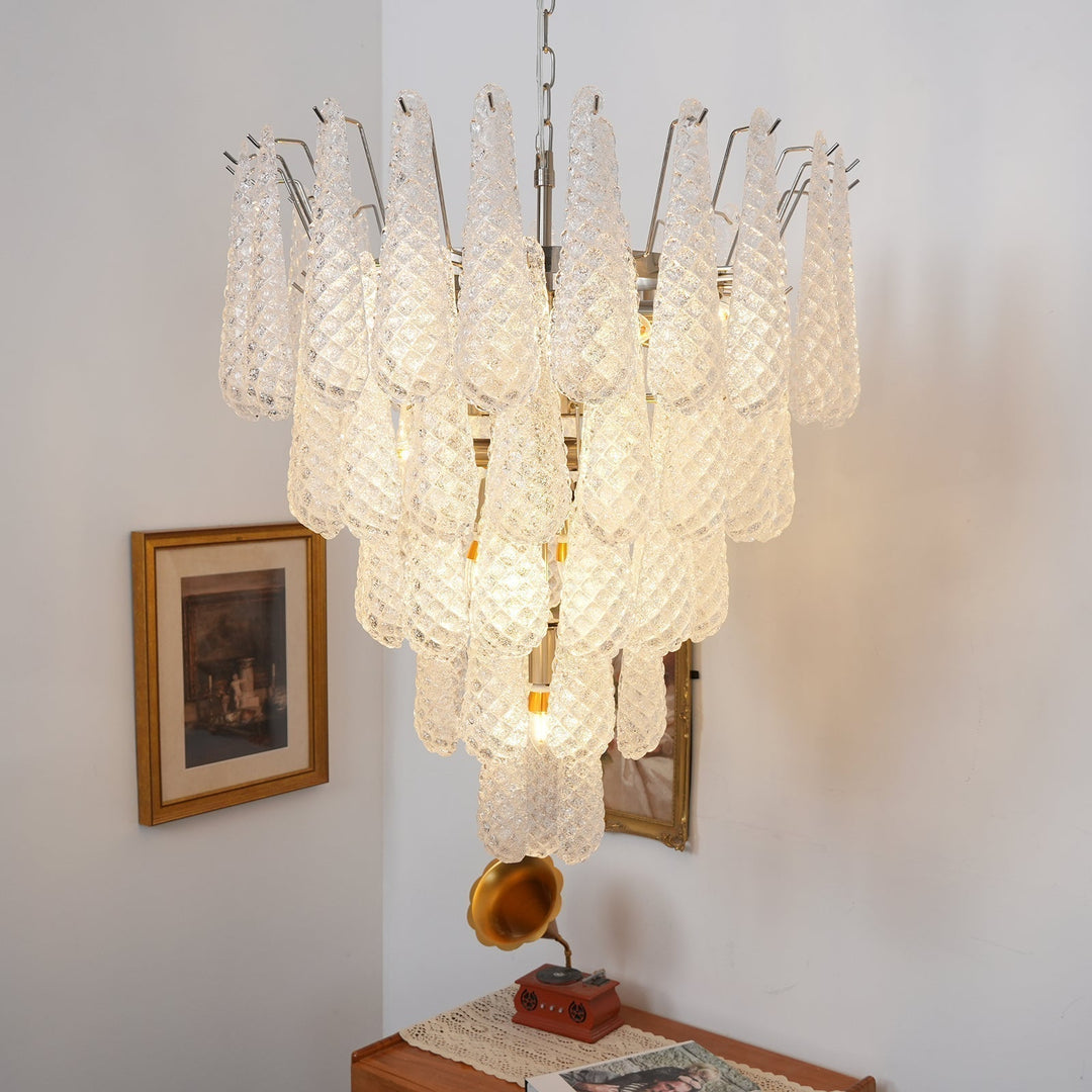 Aurora Lustre Transparent Murano Verre Goutte Rosée Superposé - Neutralighting