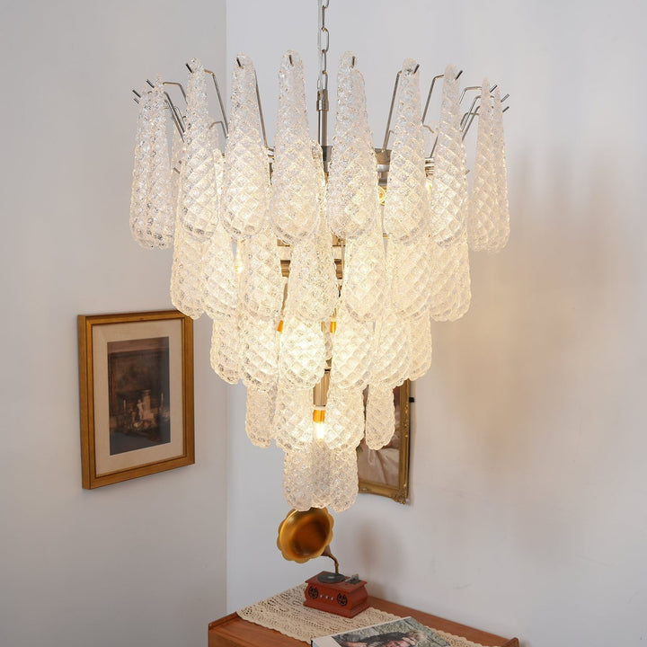 Aurora Lustre Transparent Murano Verre Goutte Rosée Superposé - Neutralighting