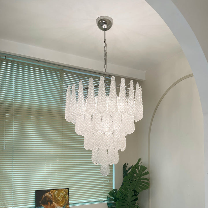 Aurora Lustre Transparent Murano Verre Goutte Rosée Superposé - Neutralighting