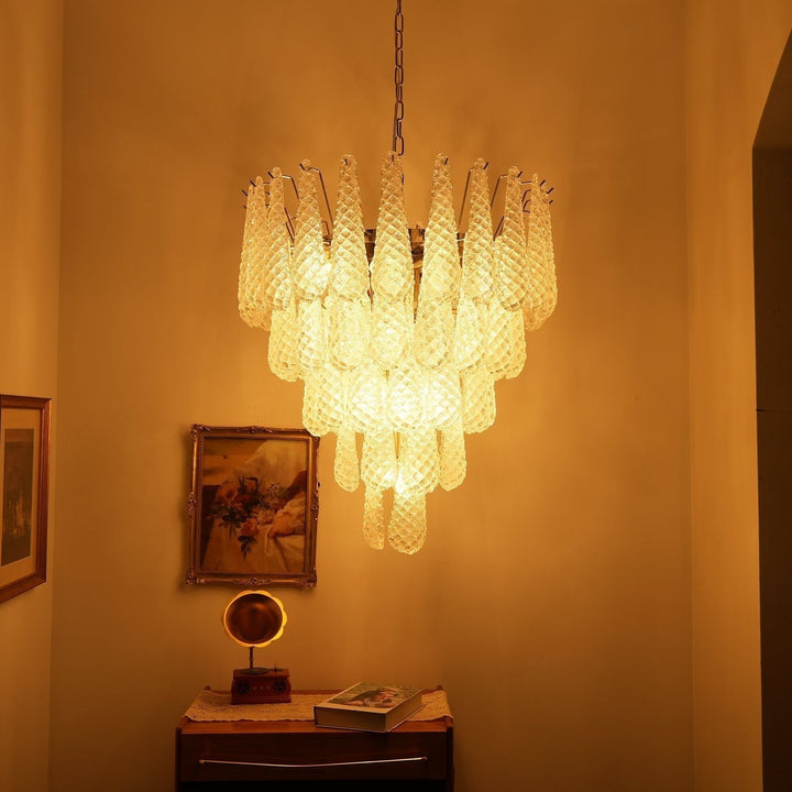 Aurora Lustre Transparent Murano Verre Goutte Rosée Superposé - Neutralighting