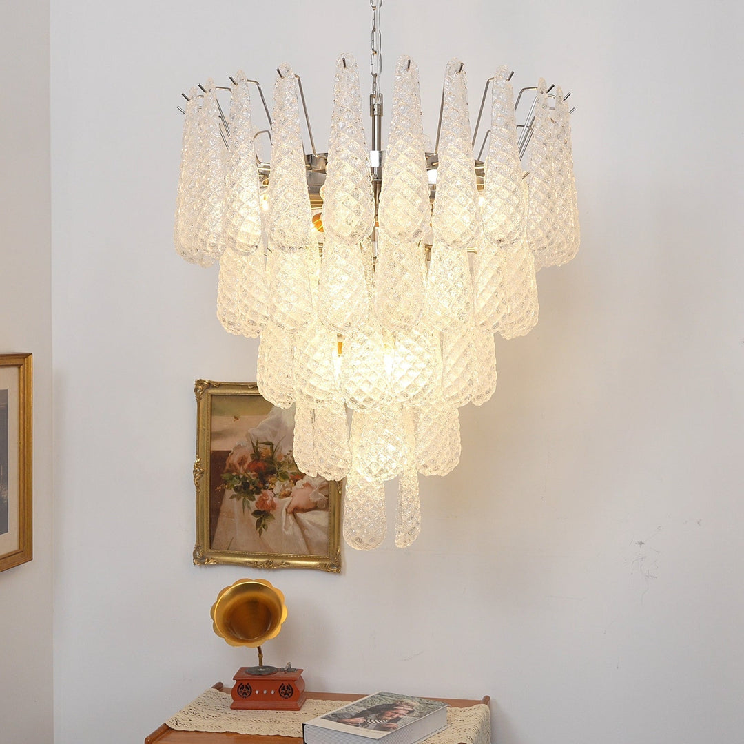Aurora Lustre Transparent Murano Verre Goutte Rosée Superposé - Neutralighting