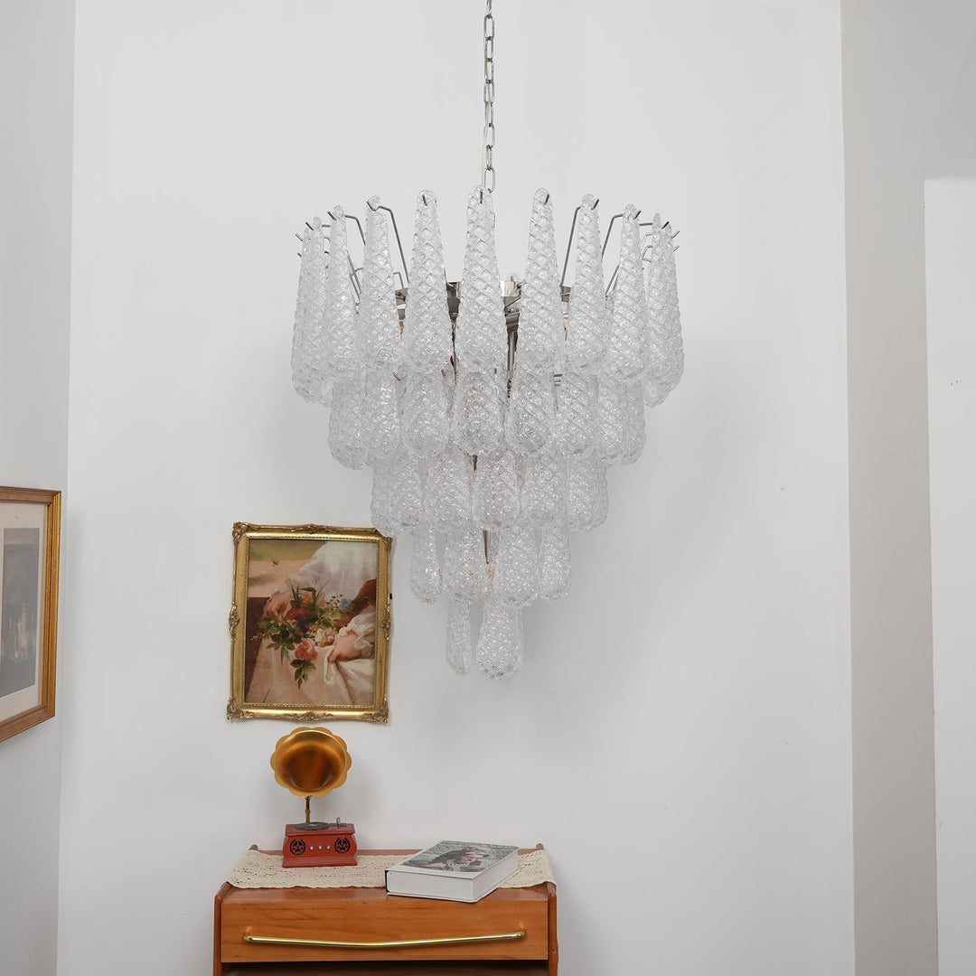 Aurora Lustre Transparent Murano Verre Goutte Rosée Superposé - Neutralighting