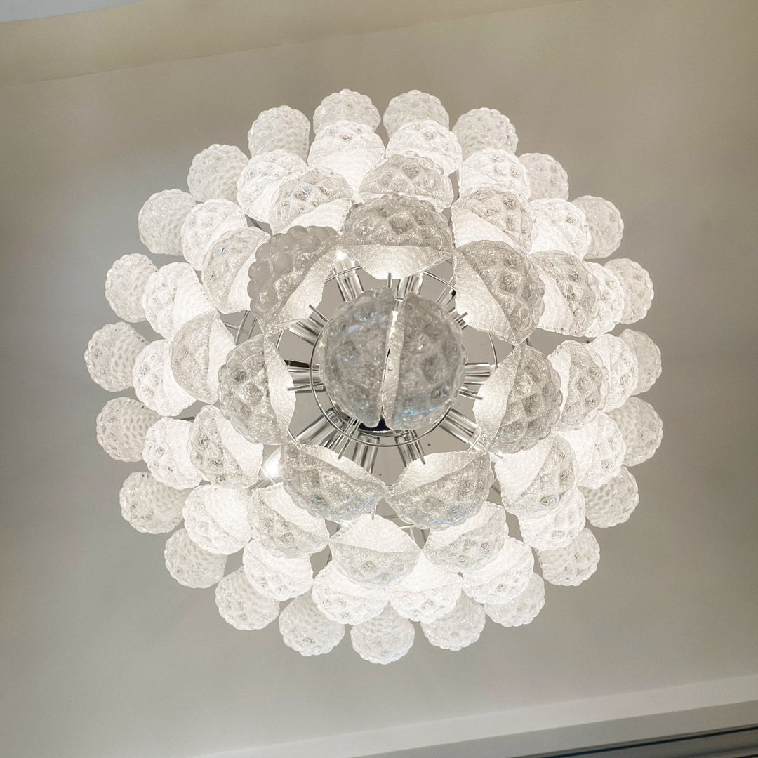 Aurora Chandelier Gouttes Transparentes en Verre de Murano. - Neutralighting