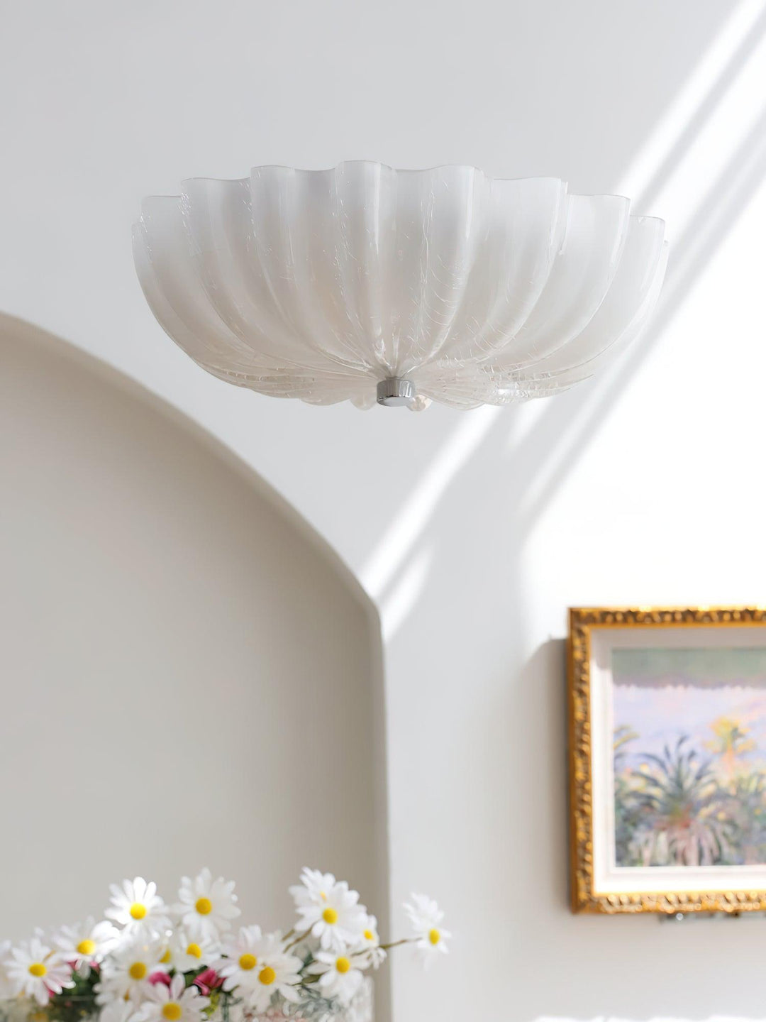 Aurora Ceiling Lamp Murano Blown Glass Shell Inspired - Neutralighting