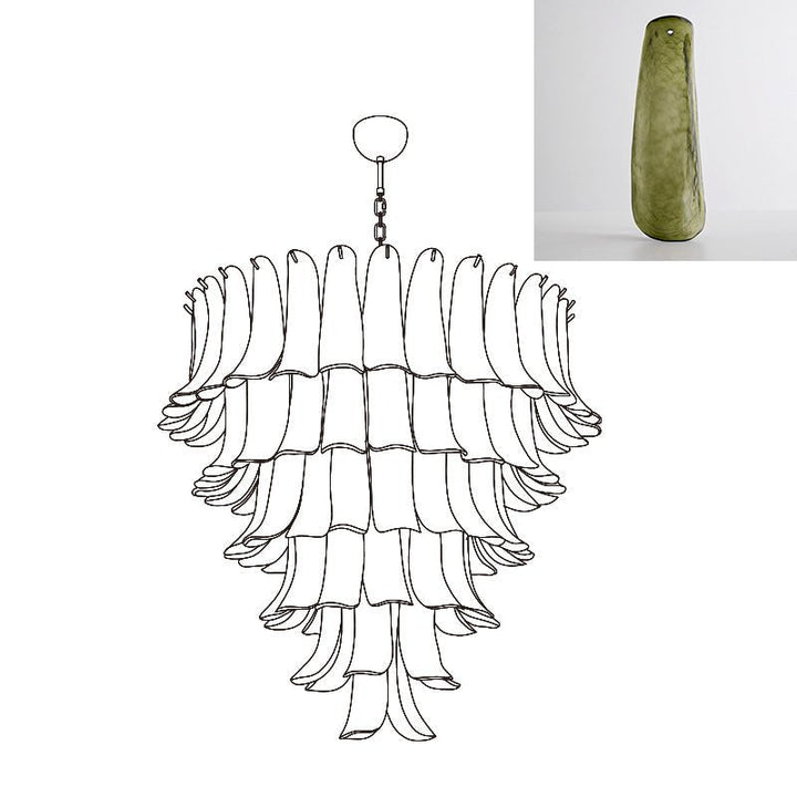 Aurora Lustre Pétales en Verre de Murano Vintage - Neutralighting