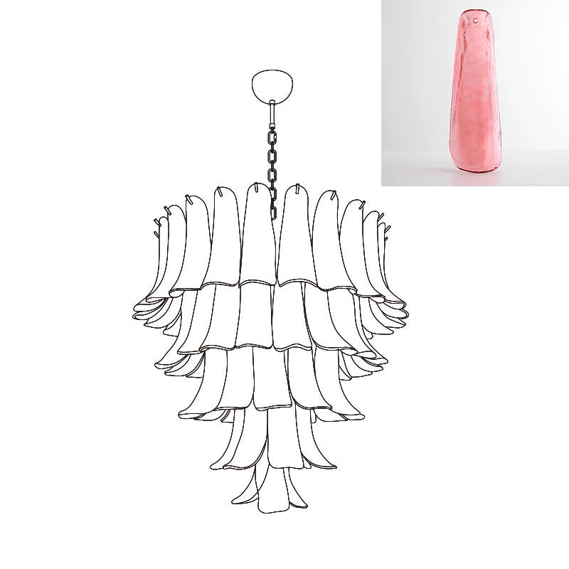 Aurora Lustre Pétales en Verre de Murano Vintage - Neutralighting
