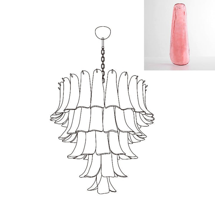 Aurora Lustre Pétales en Verre de Murano Vintage - Neutralighting