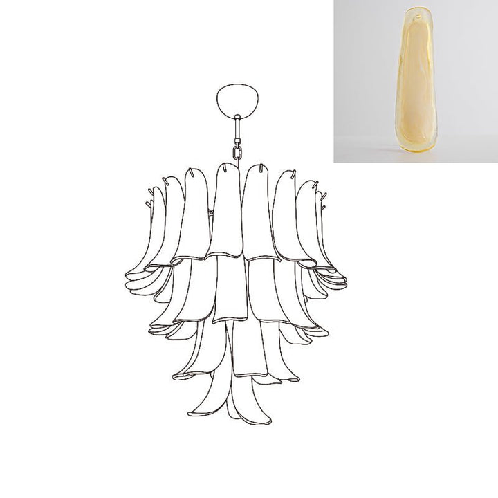 Aurora Lustre Pétales en Verre de Murano Vintage - Neutralighting