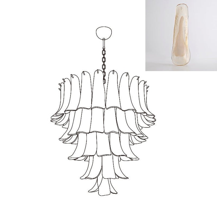 Aurora Lustre Pétales en Verre de Murano Vintage - Neutralighting