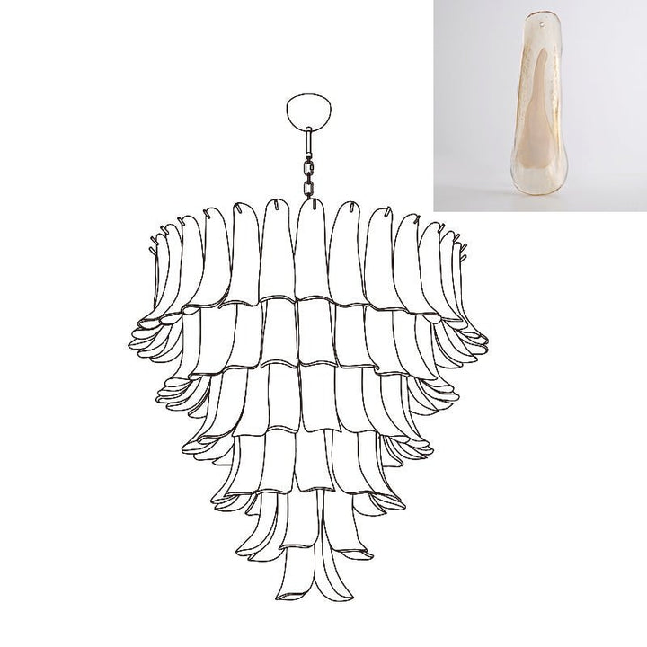 Aurora Lustre Pétales en Verre de Murano Vintage - Neutralighting