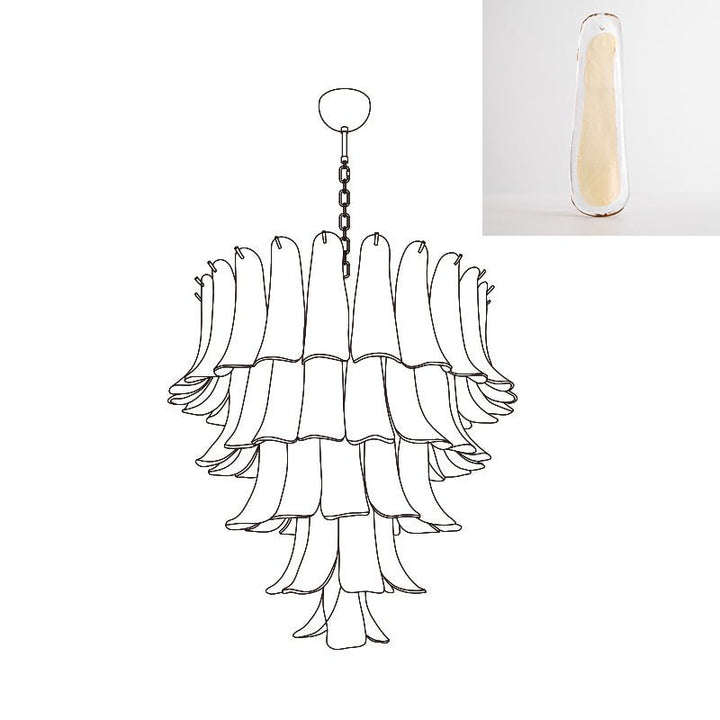 Aurora Lustre Pétales en Verre de Murano Vintage - Neutralighting