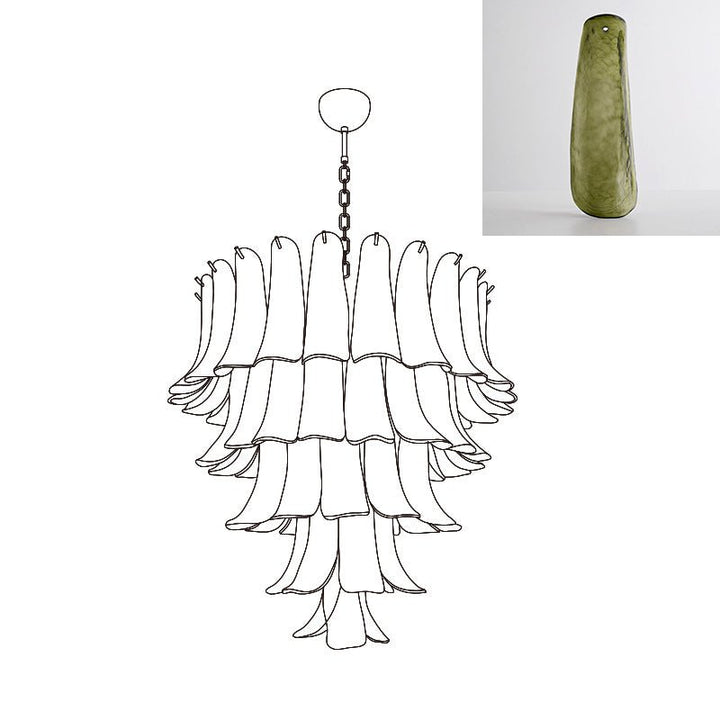 Aurora Lustre Pétales en Verre de Murano Vintage - Neutralighting