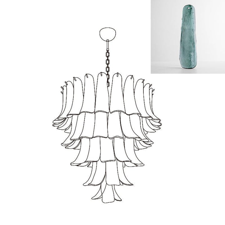 Aurora Lustre Pétales en Verre de Murano Vintage - Neutralighting