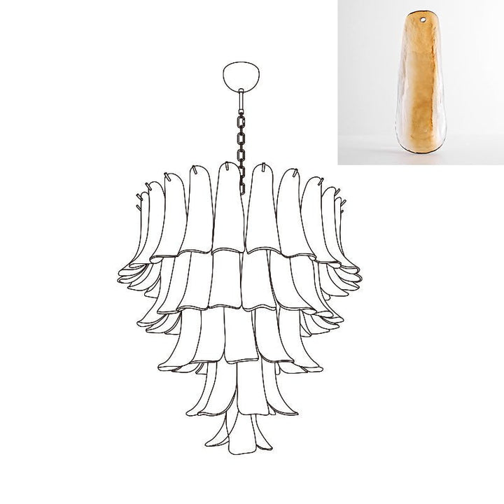 Aurora Lustre Pétales en Verre de Murano Vintage - Neutralighting