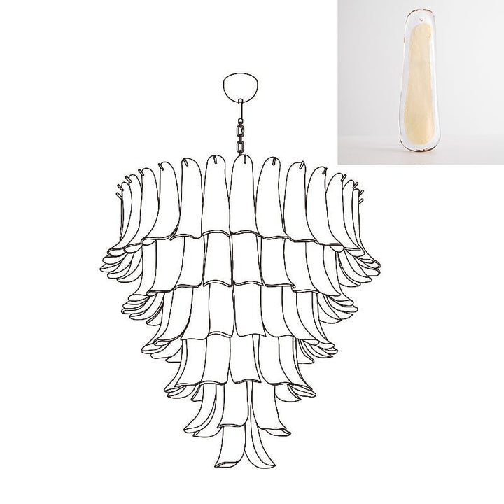 Aurora Lustre Pétales en Verre de Murano Vintage - Neutralighting