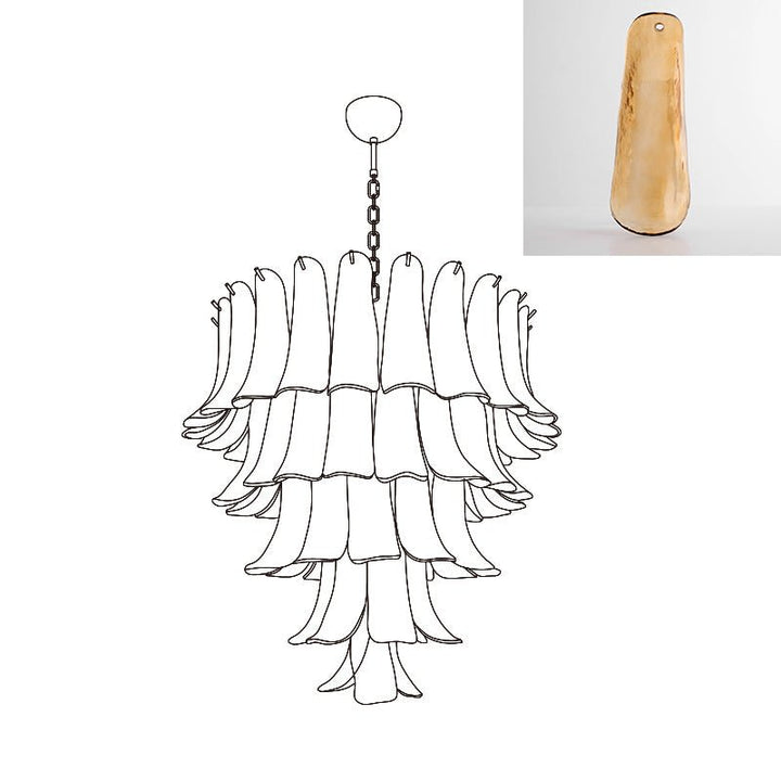 Aurora Lustre Pétales en Verre de Murano Vintage - Neutralighting