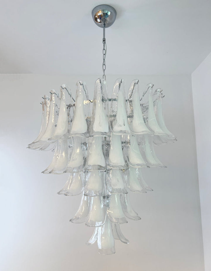 Aurora Chandelier Pétale en Verre Murano Transparent Vintage - Neutralighting