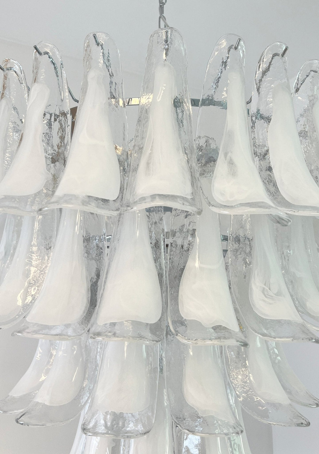 Aurora Chandelier Pétale en Verre Murano Transparent Vintage - Neutralighting