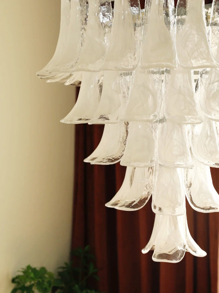 Aurora Chandelier Pétale en Verre Murano Transparent Vintage - Neutralighting