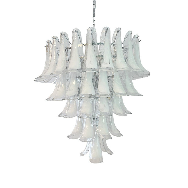 Aurora Chandelier Pétale en Verre Murano Transparent Vintage - Neutralighting