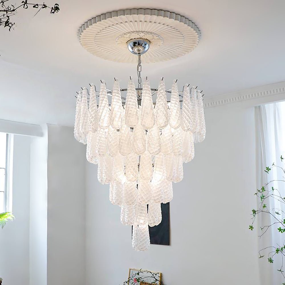 Aurora Chandelier Pigne en Verre de Murano Texturé Luxe - Neutralighting