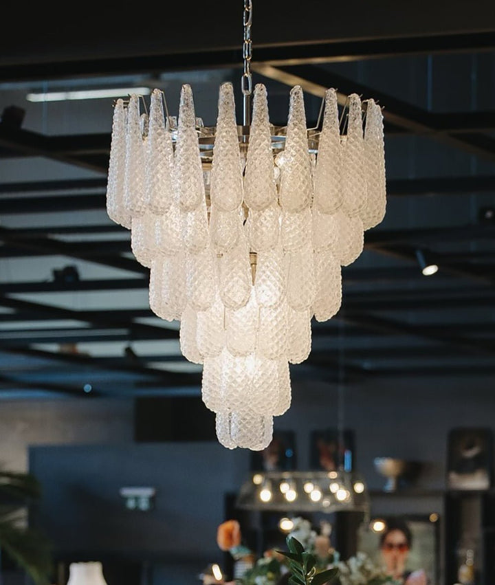 Aurora Chandelier Pigne en Verre de Murano Texturé Luxe - Neutralighting