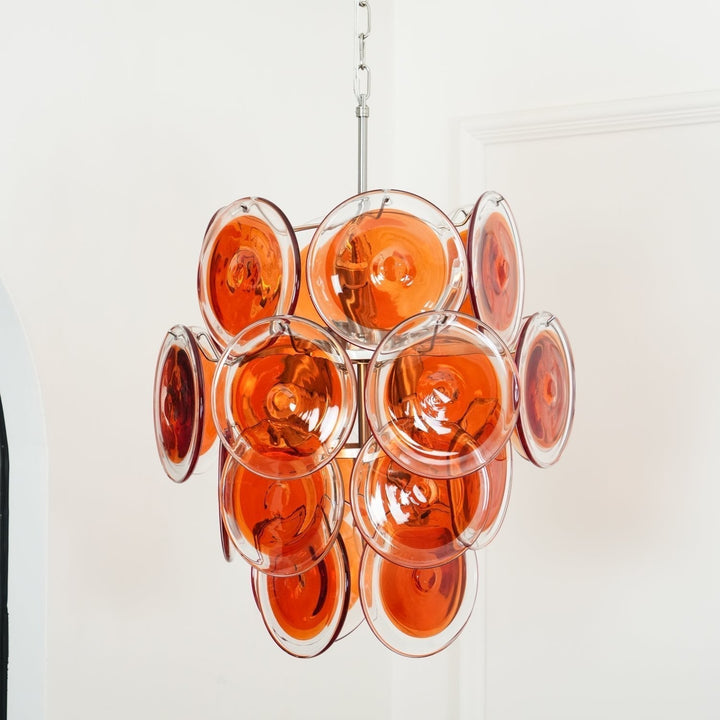 Aurora Chandelier en Verre de Murano Orange - Neutralighting