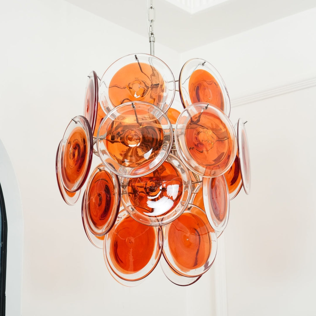 Aurora Chandelier en Verre de Murano Orange - Neutralighting