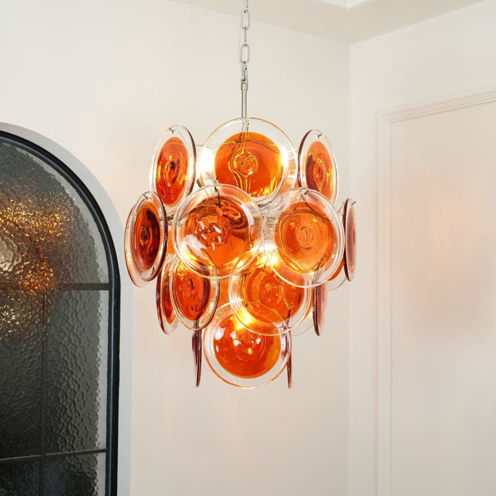 Aurora Chandelier en Verre de Murano Orange - Neutralighting