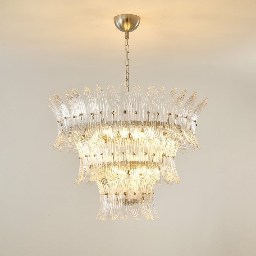 Aurora Chandelier en Verre de Murano Palmette à Niveaux - Neutralighting
